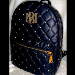 Badgley Mischka big diamond stud quilted backpack